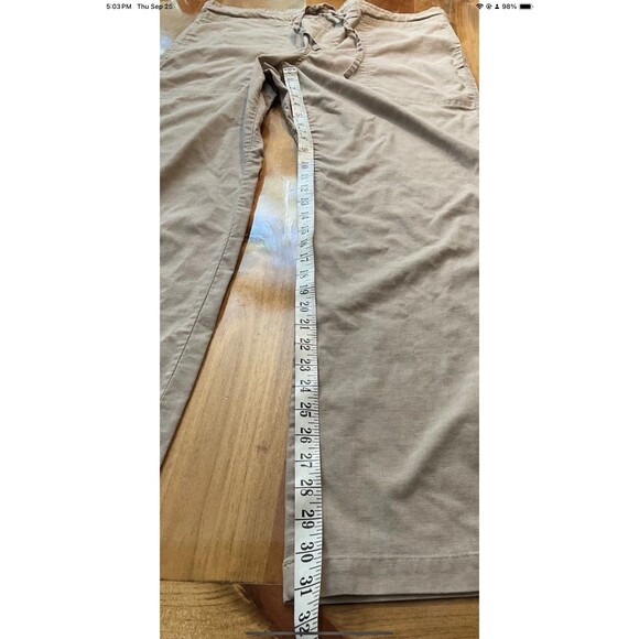 prAna Sutra Pants Women Medium (M) Hemp Khaki Wide Leg Drawstring Yoga Travel - Picture 7 of 9
